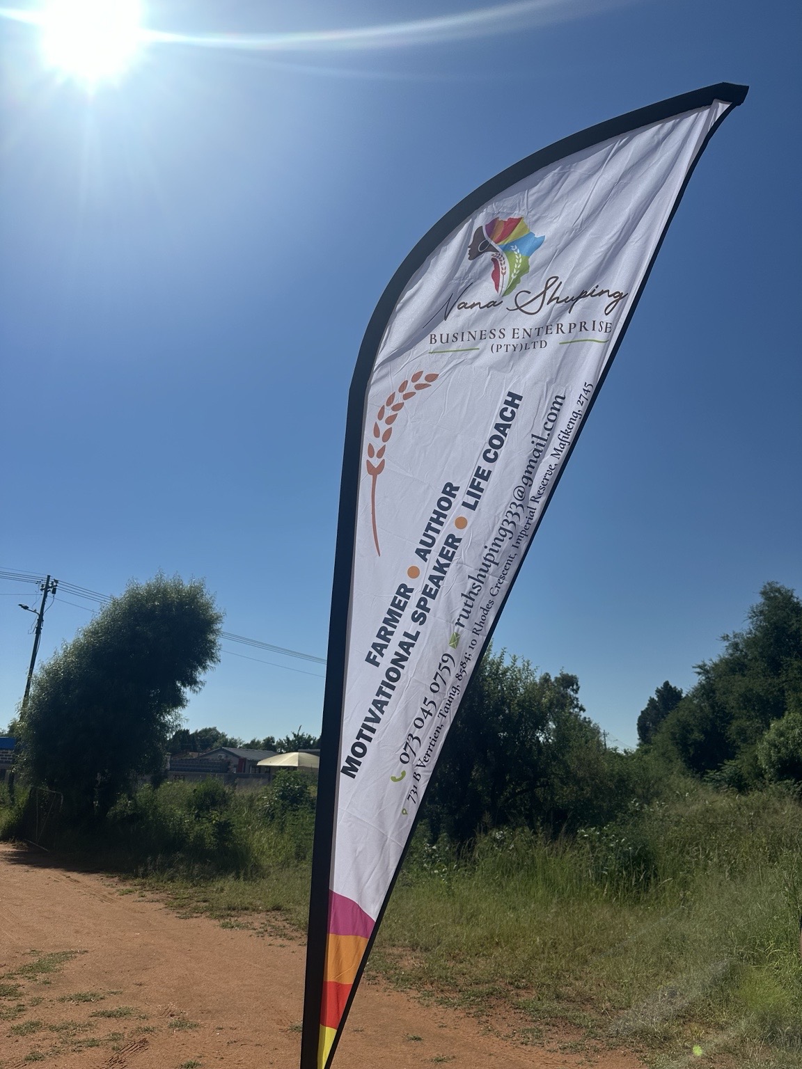 Feather flag completed for Nana Shuping Business Enterprise